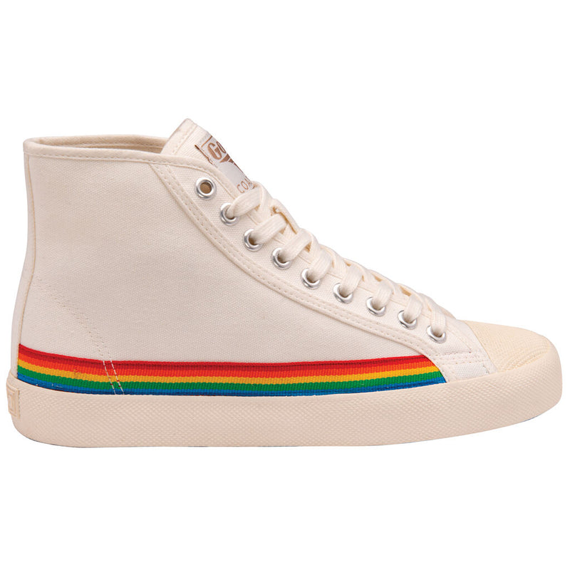 Gola Ladies Coaster High Rainbow Drop Sneaker | Off White/Multi