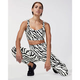 Michi Leopard Instinct Print Longline Bra | Ivory 