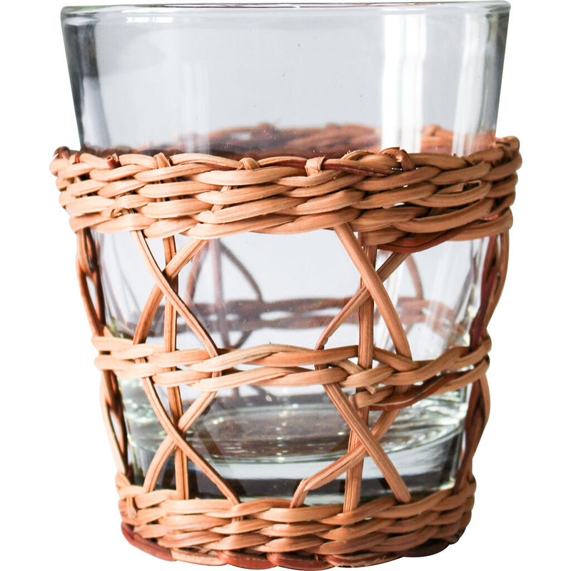 Products Seagrass Indochine & Rattan Wide Cage Tumbler | 6 pc Glassware Set