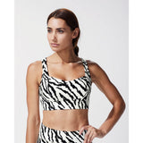 Michi Leopard Instinct Print Longline Bra | Ivory 