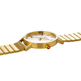 Mondaine Classic Official Swiss Railways Watch | Gold Plated/Silver Dial/Metal Bracelet