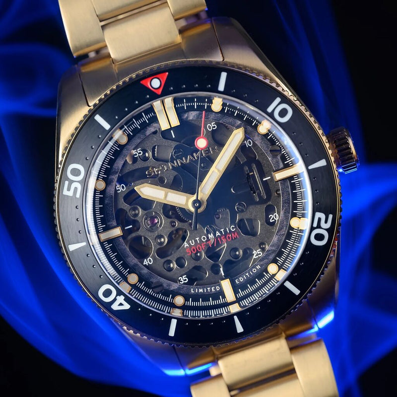 Spinnaker Croft - Mid Size Automatic Japan Automatic 3 Hands Watch | Black Gold