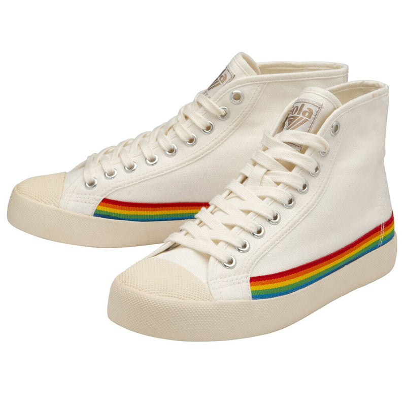 Gola Ladies Coaster High Rainbow Drop Sneaker | Off White/Multi