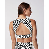 Michi Leopard Instinct Print Longline Bra | Ivory 