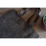 Kiko Leather Raw Edge Tote Bag | Brown