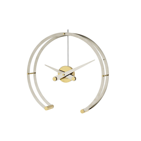 Nomon Omega G Table Clock | Steel/Brass