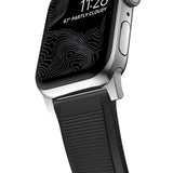 Nomad Rugged Apple Watch Strap | Black FKM Rubber/Silver Hardware