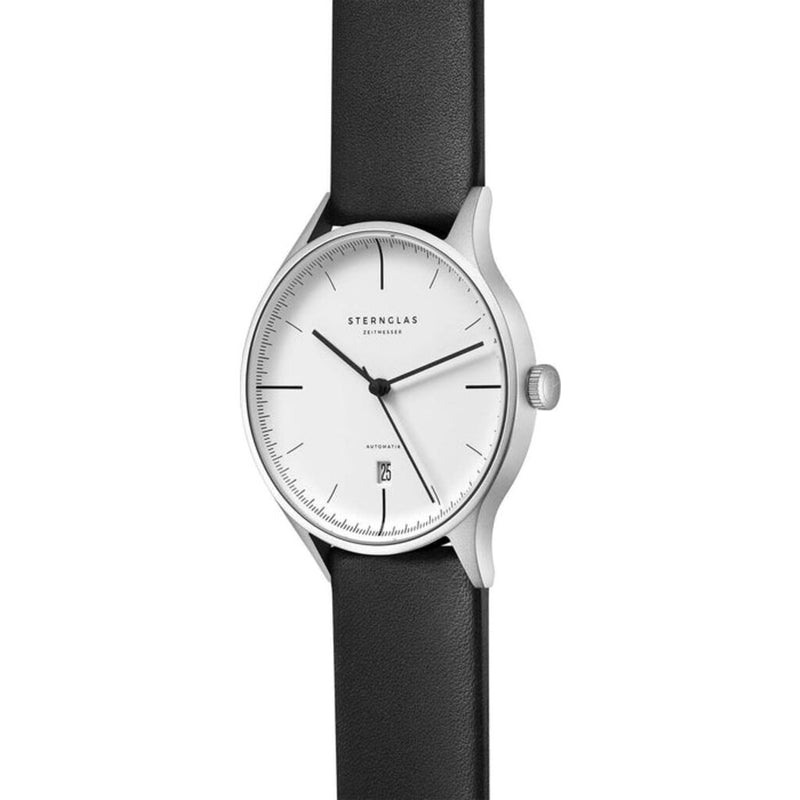Sternglas Asthet Automatic Watch | White Dial / Premium Black Strap