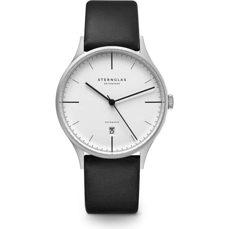 Sternglas Asthet Automatic Watch | White Dial / Premium Black Strap