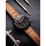 AVI-8 Hawker Hurricane AV-4088-03 Carey Dual Time Debden Japanese Quartz Watch | Stainless Steel/Brown/Black