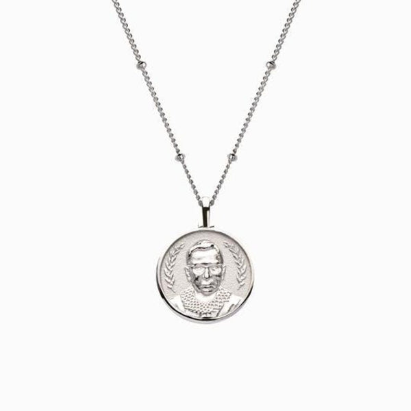 Awe Inspired Mini Ruth Bader Ginsburg Necklace | Standard Saturn Chain