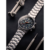 AVI-8 Hawker Hurricane AV-4088-22 Carey Dual Time Gutersloh Japanese Quartz Watch | Stainless Steel/Blue