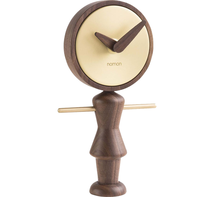 Nomon Nena G Table Clock | Walnut/Brass