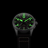 AVI-8 Spitfire AV-4089-01 Lock Midnight Oak Japanese Meca-Quartz Chronograph Watch | Stainless Steel/Brown/Black