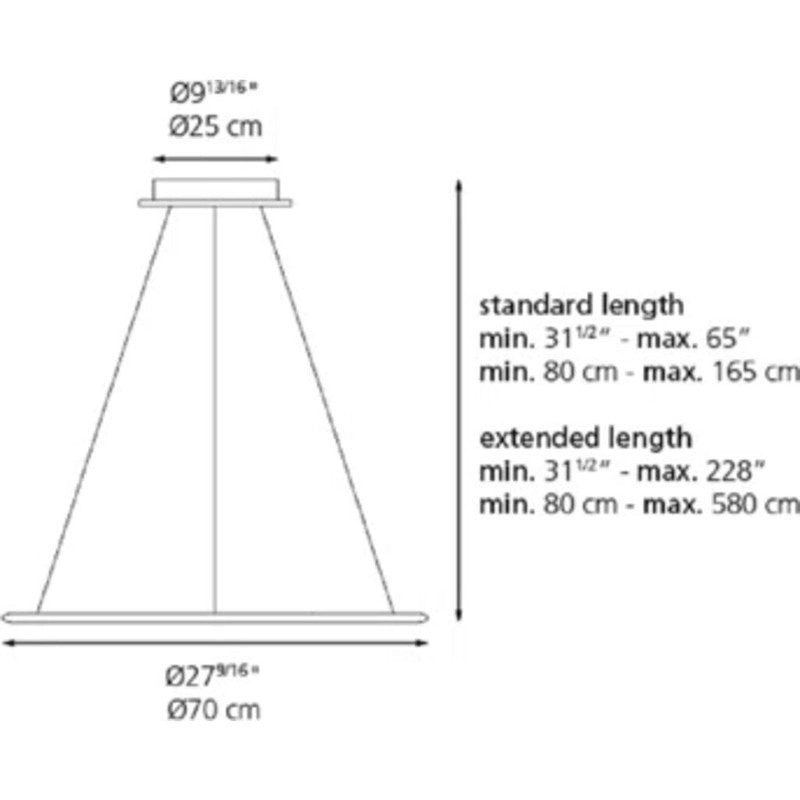 Artemide Discovery Hor 70 Suspension LED Light | 41W 3000K 90CRI DIM 2-WIRE/0-10V