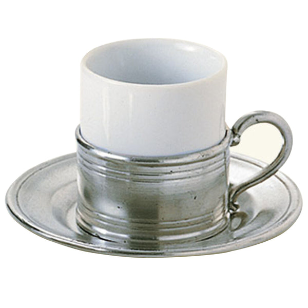 Match Espresso Cup with Saucer | Pewter