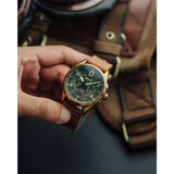 AVI-8 Spitfire AV-4089-02 Lock Bronze Green Japanese Meca-Quartz Chronograph Watch | Stainless Steel/Tan/Green