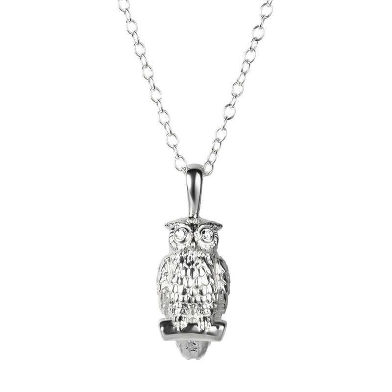 Awe Inspired Owl Charm Necklace | Standard Cable Chain