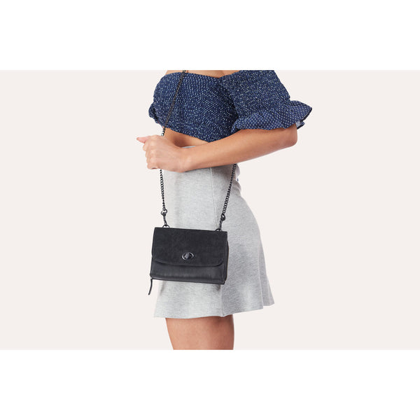 Kiko Leather Two-Tone Crossbody | Black