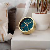 Mondaine 125mm Brushed Aluminum Gold Alarm Clock