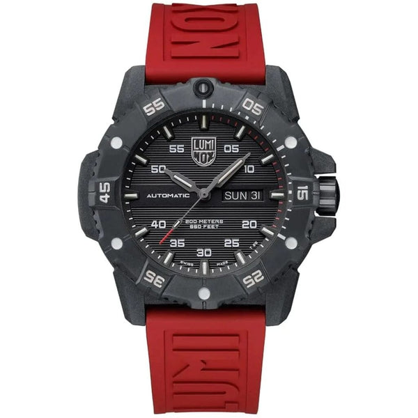 Luminox Master Carbon Seal Automatic 3860 Series Watch | 45mm Black|Red | 20ATM