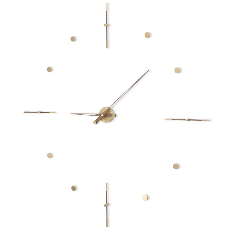 Nomon Mixto G Wall Clock | Brass/Walnut