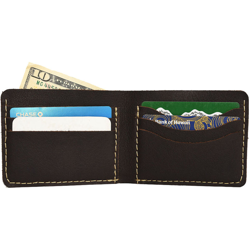 Kiko Leather Wave Bifold Wallet | Brown