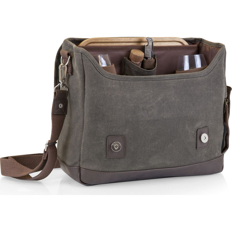 Picnic Time Legacy Adventure Wine Tote | Khaki Green/Brown