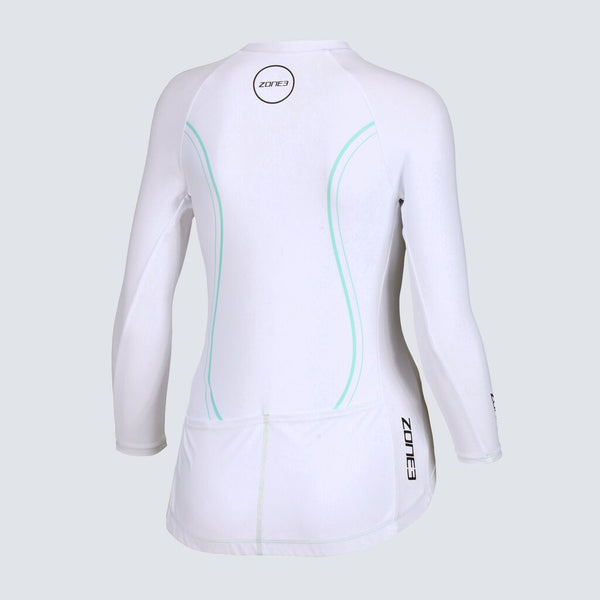 Zone3 Women's Lava Aero 3/4 Sleeve Warmth Top | White/Green