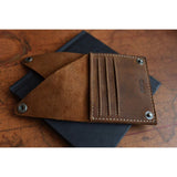 Kiko Leather Wing Fold Card Case | Brown