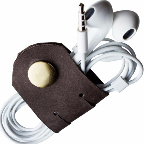 Kiko Leather Cable Holders | Brown 517