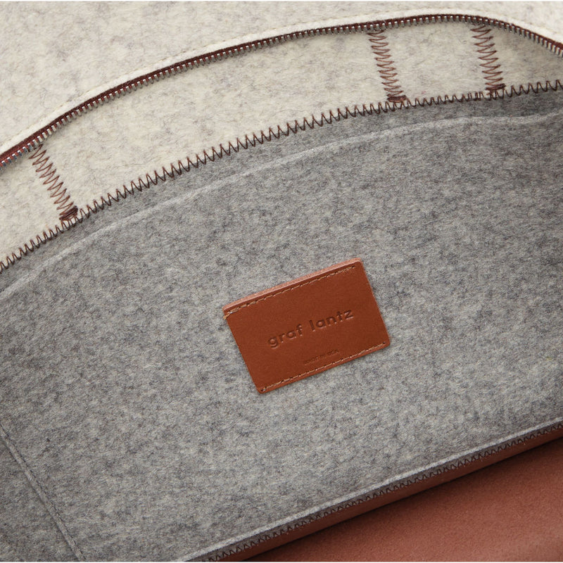 Graf Lantz Jaunt Shopper Bag | Granite & Heather White Felt / Sienna Leather 5204Gs