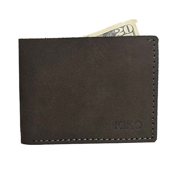 Kiko Leather Window Bifold Wallet | Charcoal