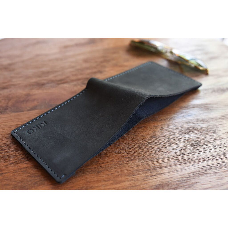 Kiko Leather Window Bifold Wallet | Charcoal