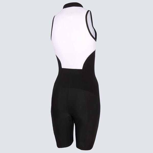 Zone3 Women's Lava Long Distance Sleeveless Trisuit | Black/White/Green