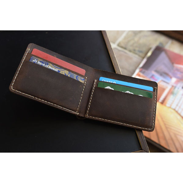 Kiko Leather Straight Cut Bifold Wallet | Brown