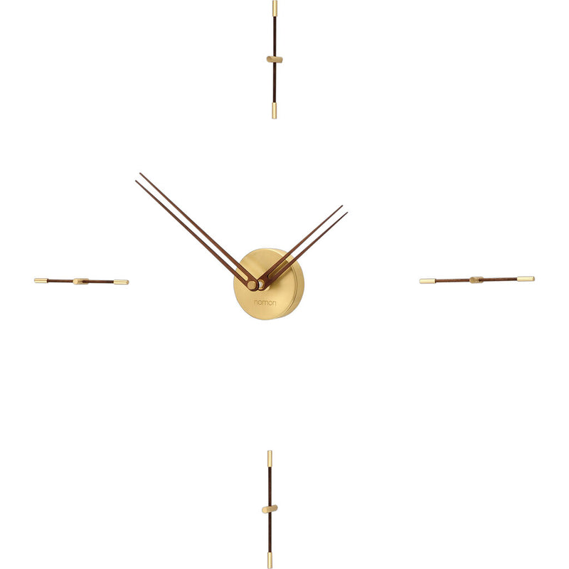 Nomon Mini Merlin 4 G Wall Clock | Brass/Walnut