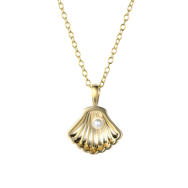 Awe Inspired Shell Charm Necklace | Standard Cable Chain