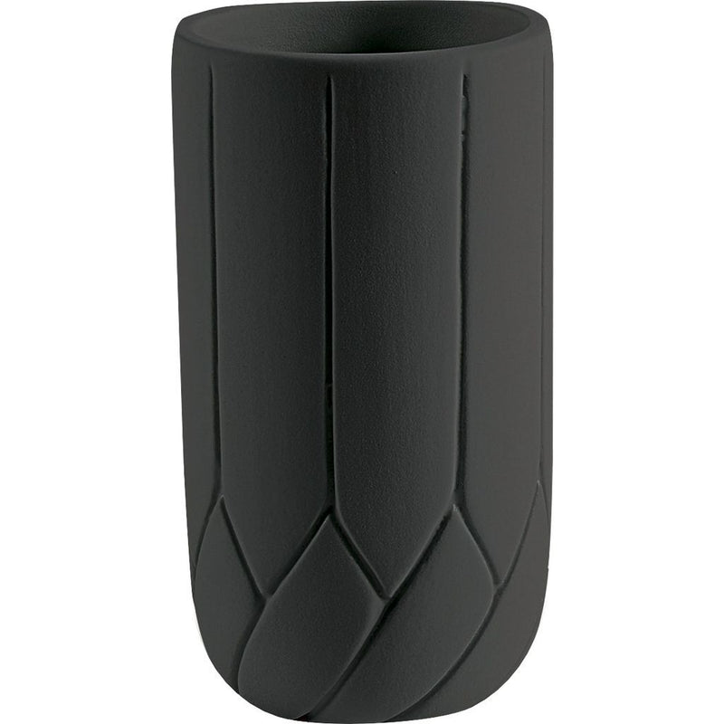 Atipico Frattali Small Ceramic Vase | Charcoal Gray 5541