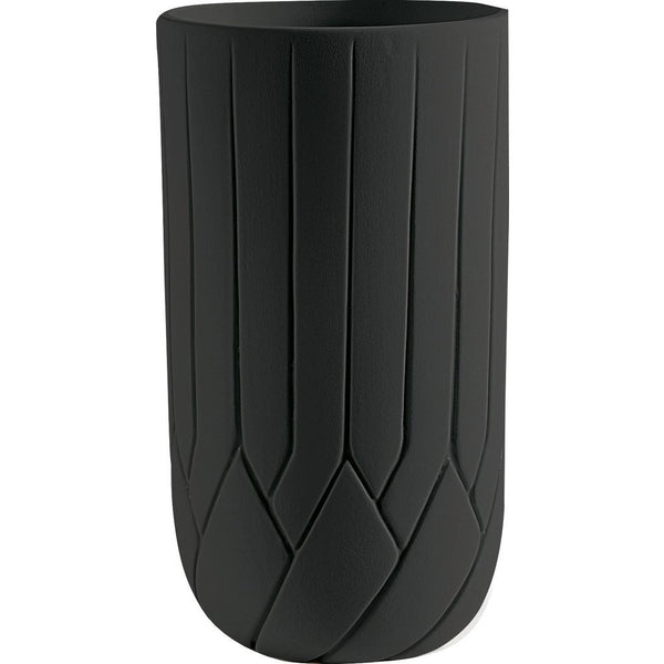 Atipico Frattali Large Ceramic Vase | Charcoal Gray 5546