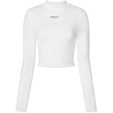 Koral Luca Blackout Long Sleeve Crop Top | White