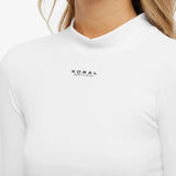 Koral Luca Blackout Long Sleeve Crop Top | White