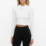 Koral Luca Blackout Long Sleeve Crop Top | White