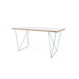 TemaHome Flow Desk | Pure White & Plywood / Sea Green Lacquered Steel 190040-FLOW