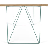 TemaHome Flow Desk | Pure White & Plywood / Sea Green Lacquered Steel 190040-FLOW
