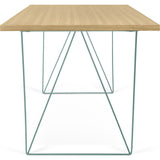 TemaHome Flow Desk | Oak / Sea Green Lacquered Steel 190040-FLOW