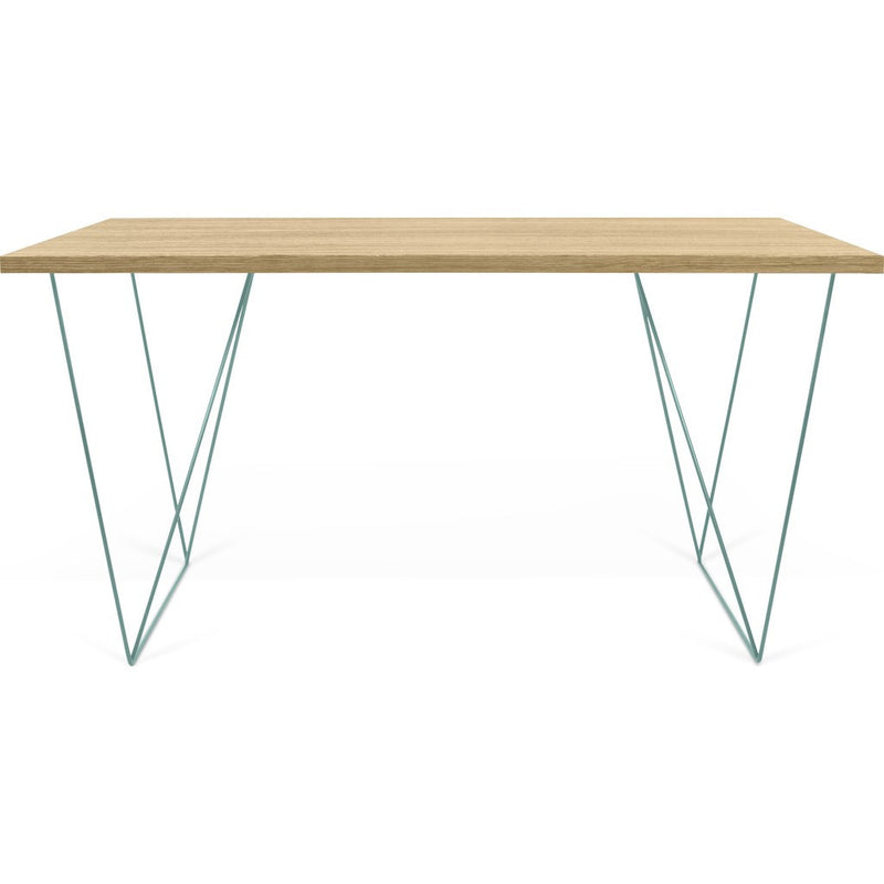 TemaHome Flow Desk | Oak / Sea Green Lacquered Steel 190040-FLOW