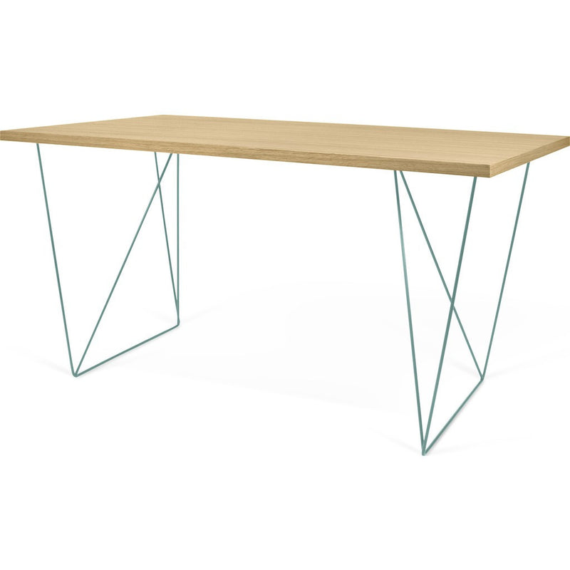 TemaHome Flow Desk | Oak / Sea Green Lacquered Steel 190040-FLOW