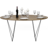 TemaHome Row 150 Round Trestle Dining Table | Walnut / Black Steel 9500.053535