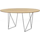 TemaHome Row 150 Round Trestle Dining Table | Oak / Black Steel 9500.053566